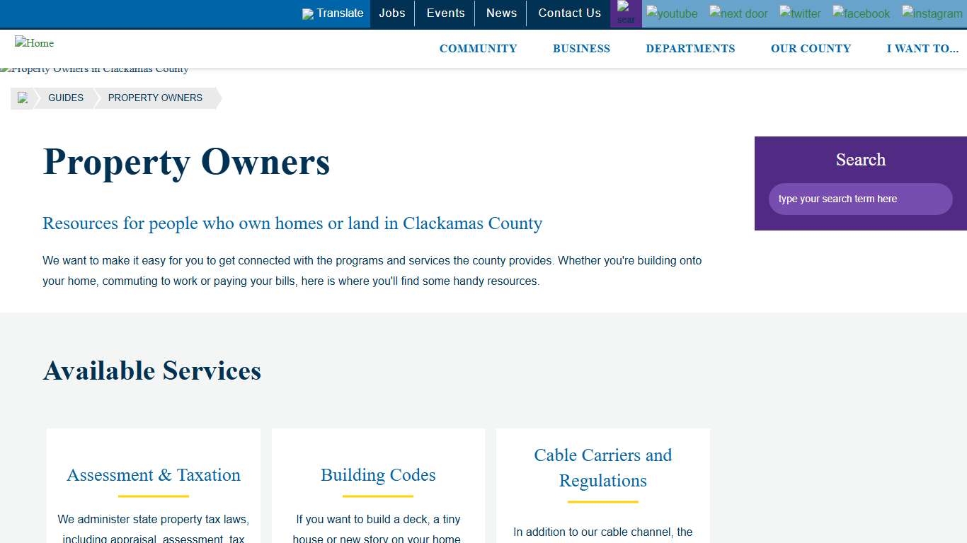 Property Owners Clackamas County